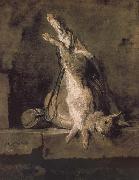 Jean Baptiste Simeon Chardin Hare hunting bags and powder extinguishers France oil painting artist